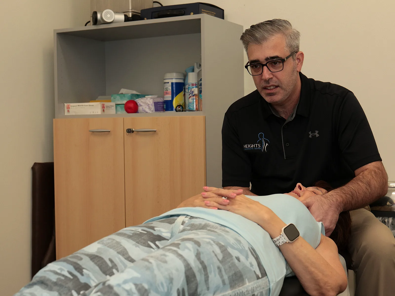 Heights Chiropractic Center treating whiplash in Houston